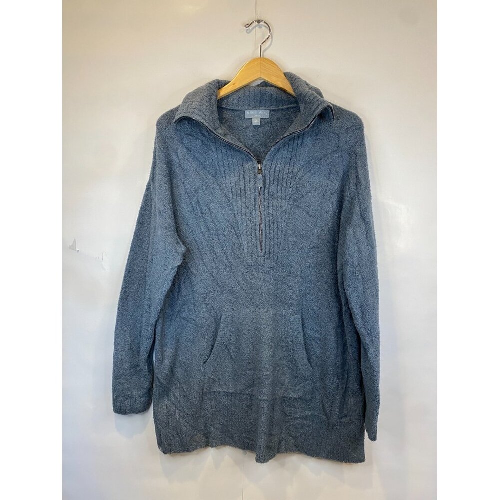 Barefoot Dreams CozyChic Lite Half Zip Tunic Sweater Size 1X Dark Blue - Picture 2 of 9